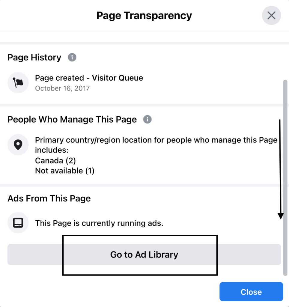 Identify What Facebook Ads Your Competitor's are Running - Visitor Queue