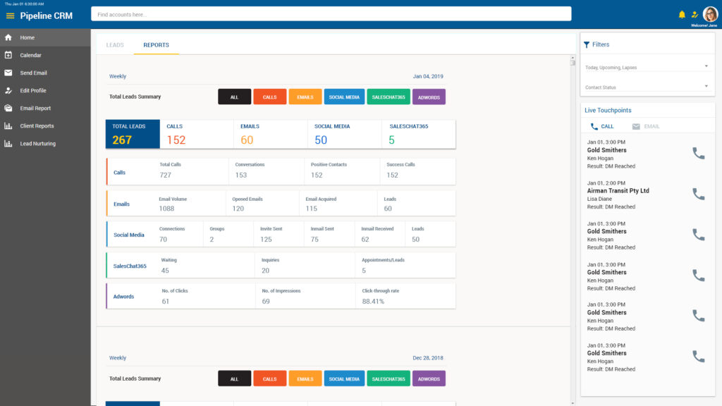 Callbox Dashboard